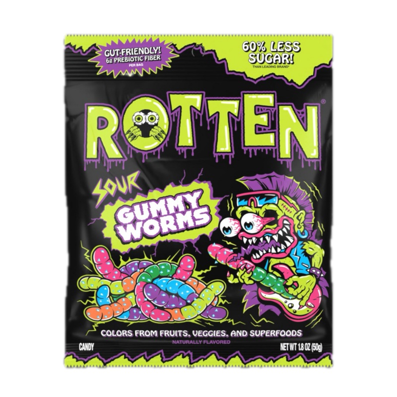 Rotten Sour Gummy Worms – 1.8oz