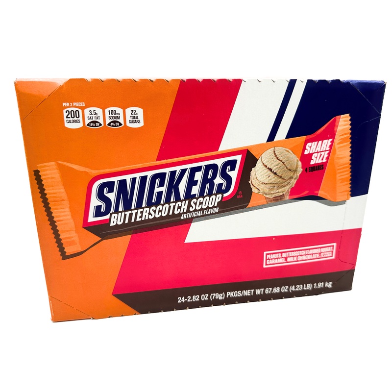 Snickers Butterscotch Scoop Share Size Bars – 2.82oz / 24ct