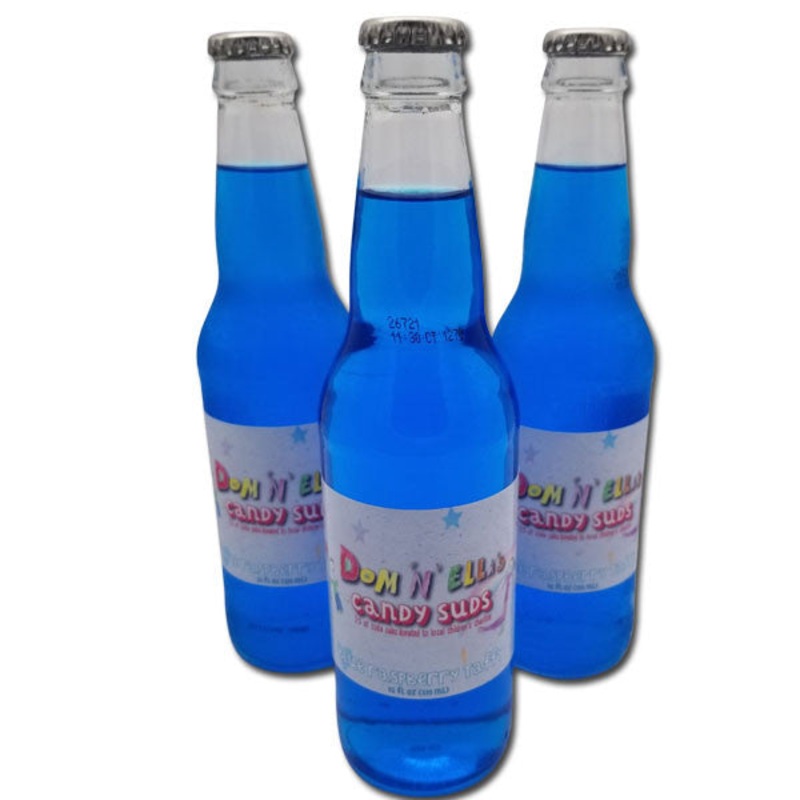 Dom ‘N Ella’s Blue Raspberry Taffy Soda Suds – 12oz 24 Count