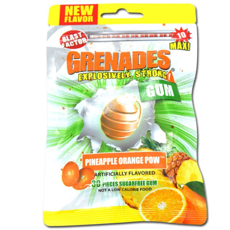 Grenades Gum Pineapple Orange Pow 30 Piece Bag