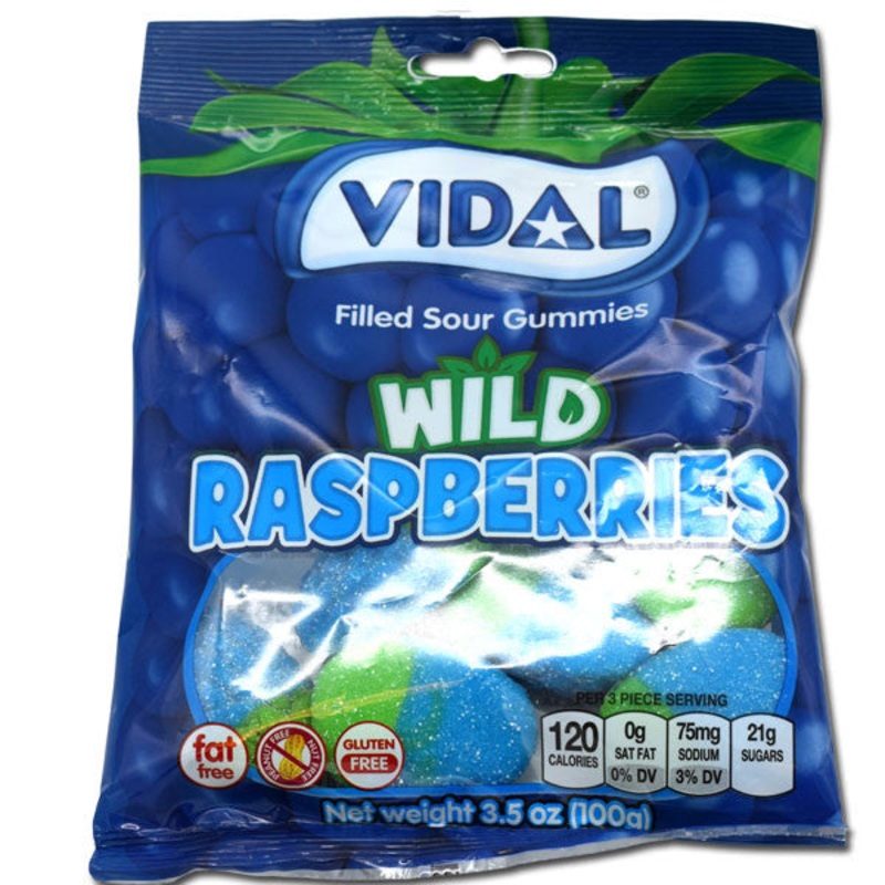 Gummi Sour Wild Raspberries 3.5oz