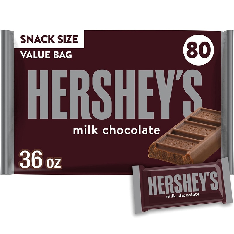 HERSHEY’S Milk Chocolate Bars, Snack Size, 80 pcs.