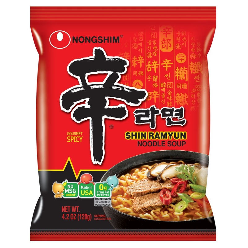 Nongshim Shin Ramyun Spicy Beef Ramen Noodle Soup 4.2 oz., 18 ct.