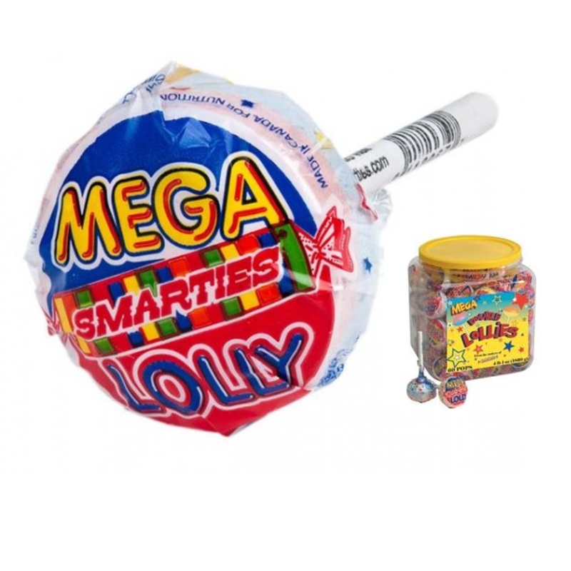 Smarties Mega Double Lollipops 60ct Tub