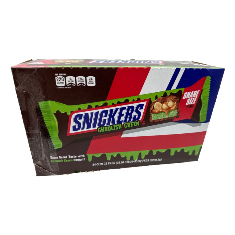 Snickers Ghoulish Green Share Size Bars – 3.29oz / 24ct