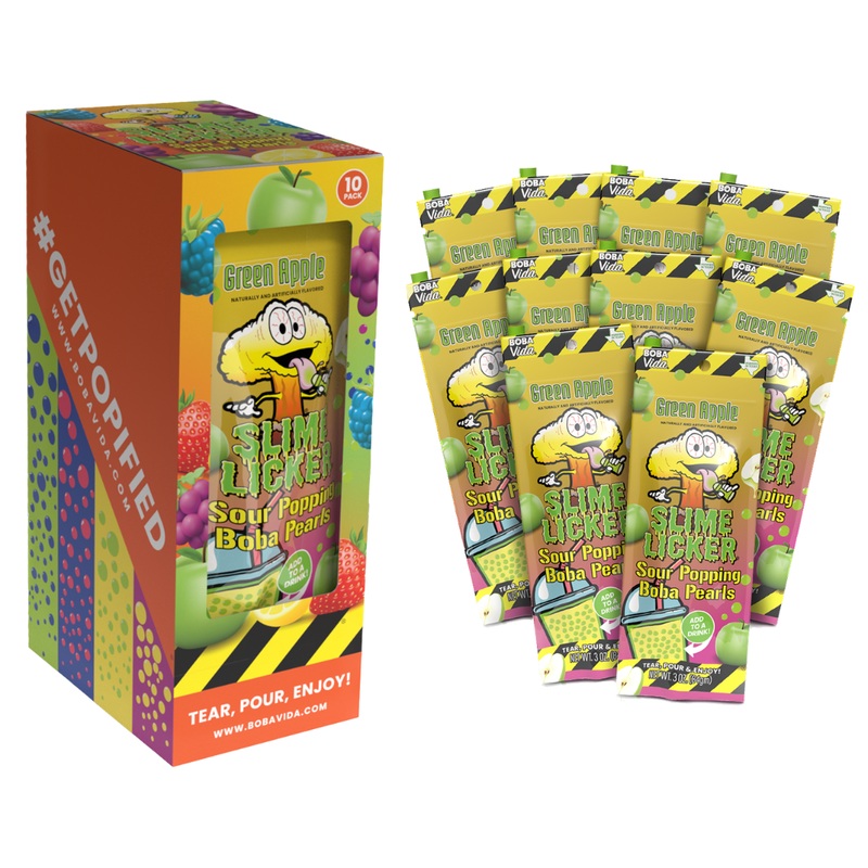 BOBAVIDA Green Apple Slime Licker Sour Popping Boba Pearls – 3oz / 10ct