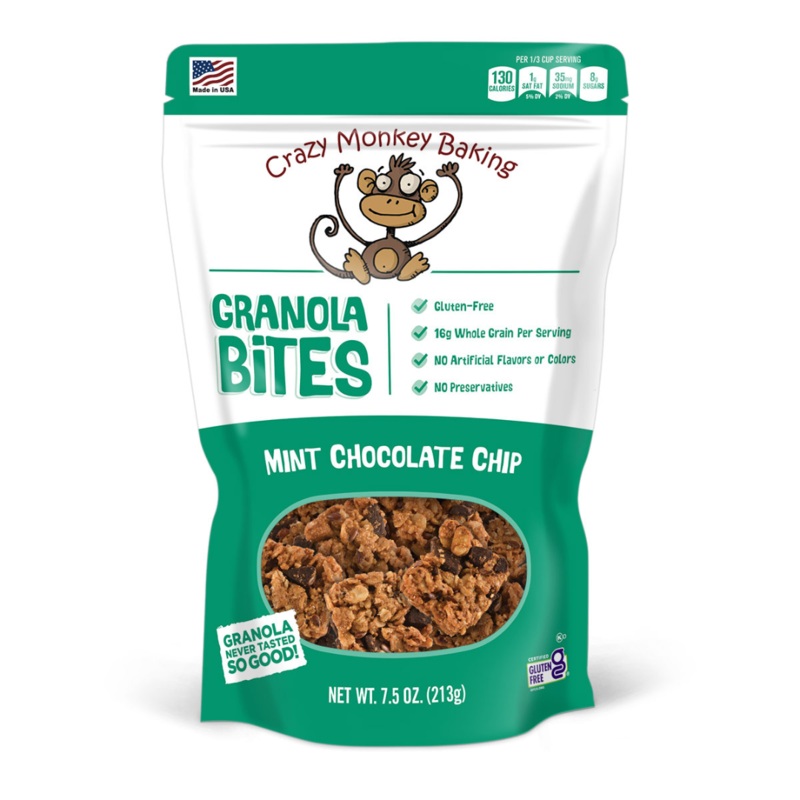 Crazy Monkey Baking Mint Chocolate Chip Granola Bites – 7.5oz
