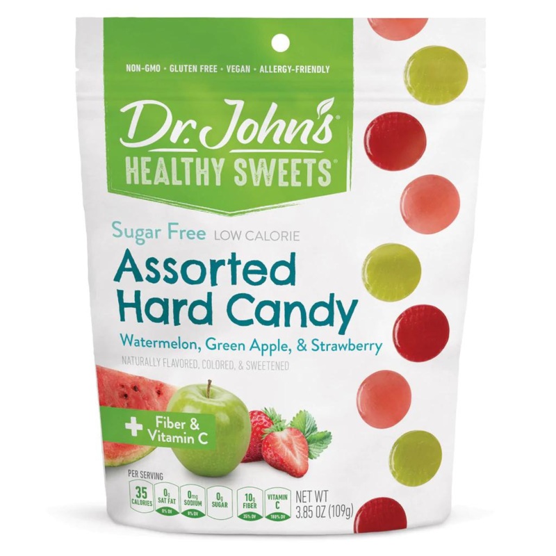 Dr. John’s Sugar Free Assorted Fruit Hard Candy 3.85 oz. Bag