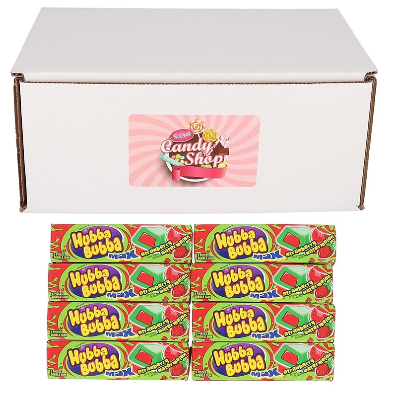Hubba Bubba Max Bubble Gum (Strawberry Watermelon flavor) (Pack of 8, total of 40 pieces)
