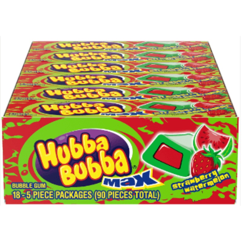 Hubba Bubba Max Gum 5 Pc Strawberry Watermelon 18ct