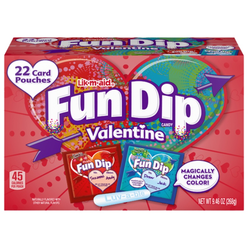 Lik-M-Aid Fun Dip Valentine 22 Count Kit