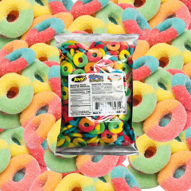 Neon Gummy Rings – 5lb