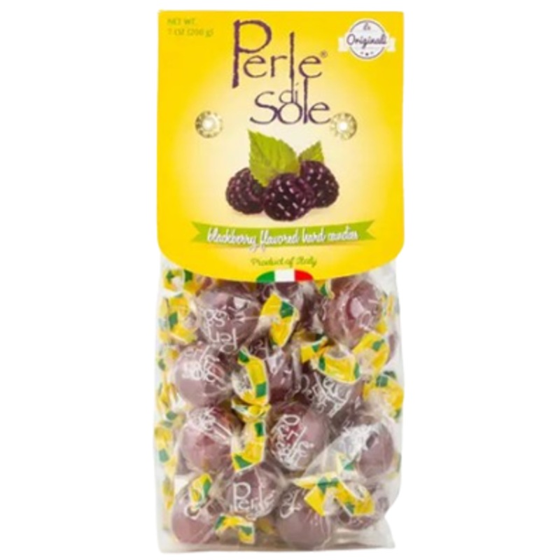 Perle di Sole Blackberry Drops with a Tart Fizzy Filling 7 oz. Bag