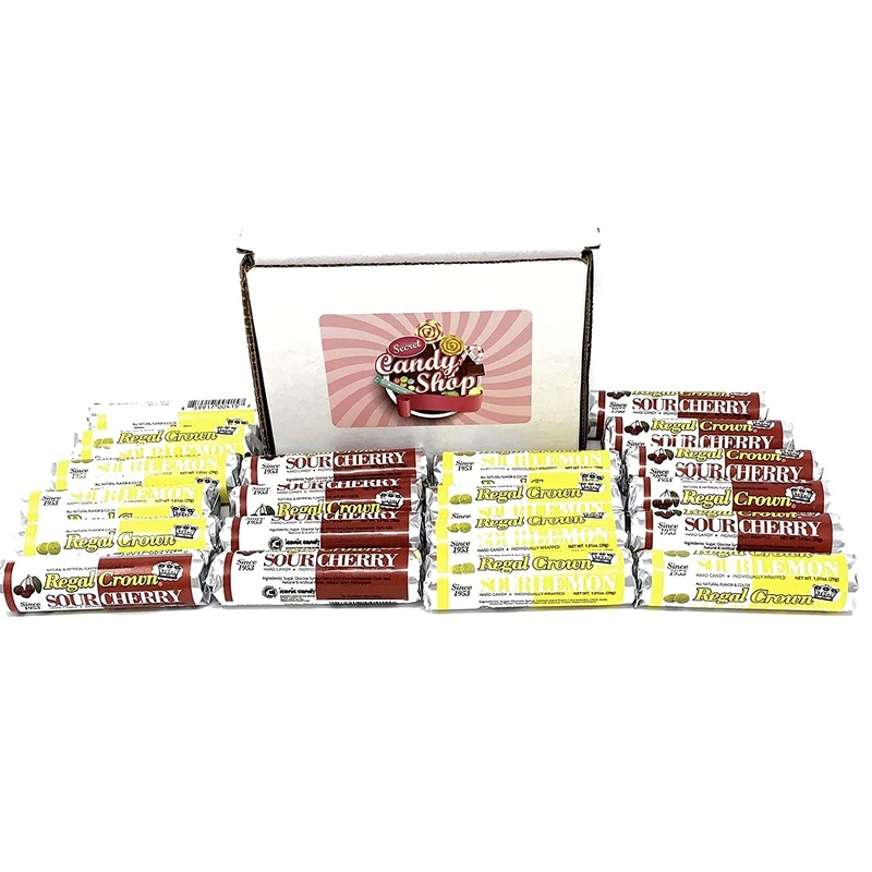 Regal Crown Candy Rolls Variety Pack of 2 Flavors (Sour Cherry & Sour Lemon) (8 of each, Total of 16)