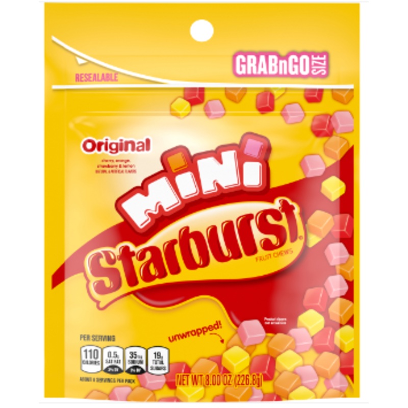 Starburst Minis Unwrapped Stand Up Bag 8oz 8ct