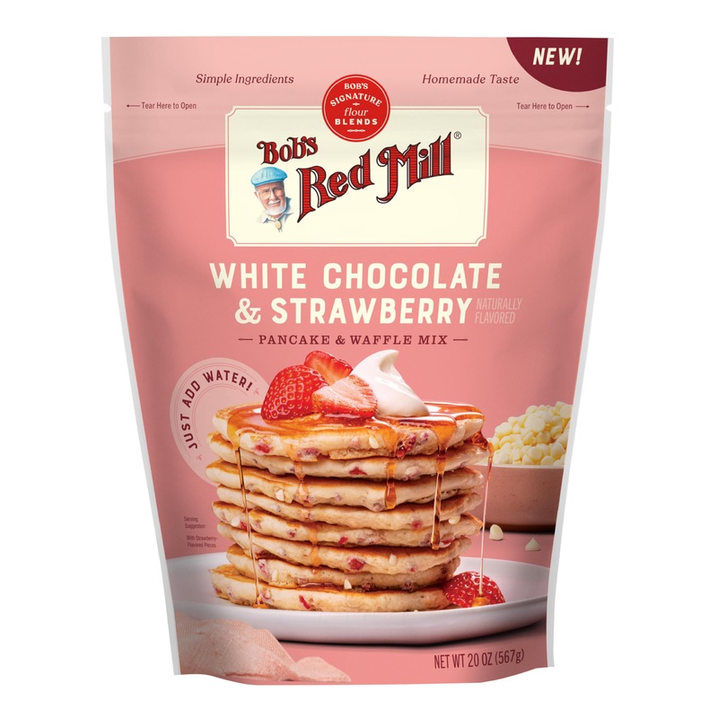 Bobs Red Mill White Chocolate & Strawberry Pancake/Waffle Mix, 20 Ounce (Pack Of 1) – Just Add Water, Makes 32-40 Pancakes Per B