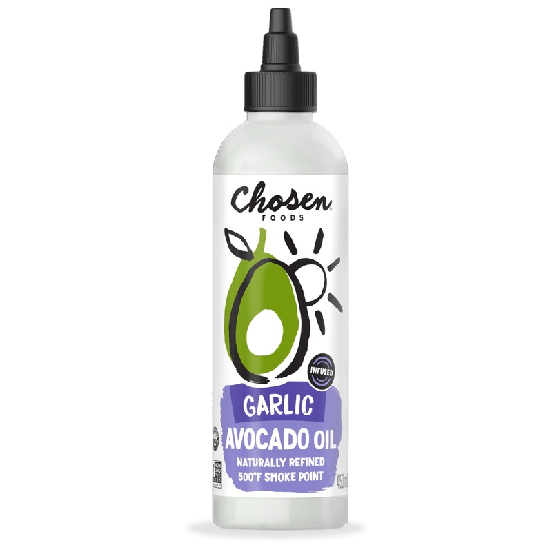 Chosen Foods Garlic Avocado Oil Squeeze Bottle – 16.2 Fl Oz – For Drizzling, Saut  Ing, Roasting & Searing – High Smoke Point Co