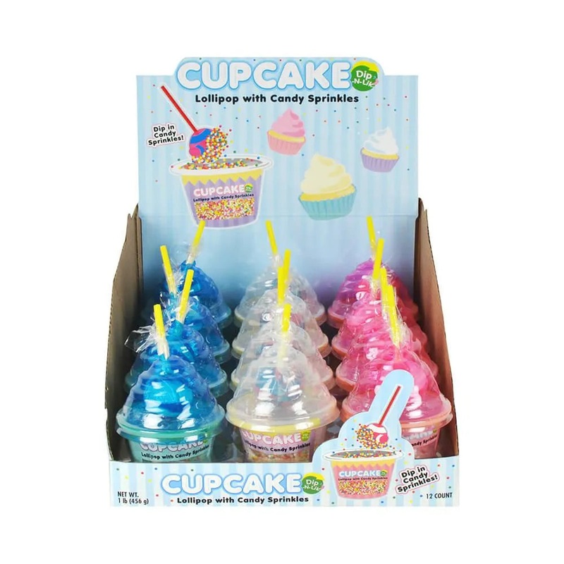 Cupcake Dip-N-Lik with Sprinkles: 12-Piece Display