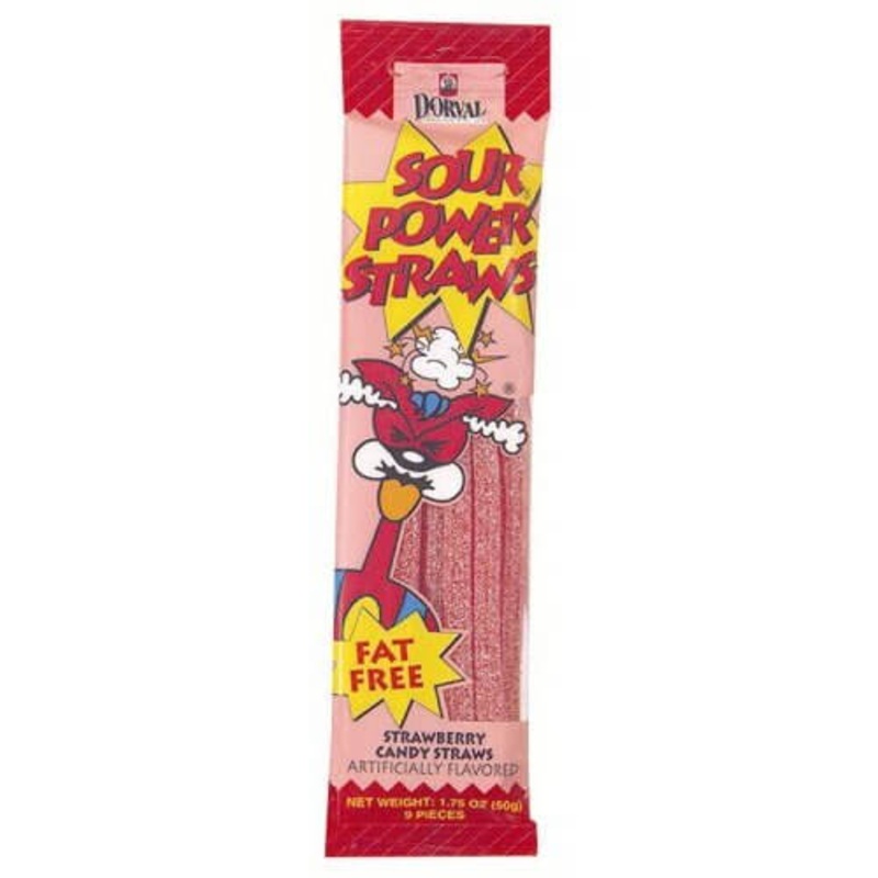 Dorval Strawberry Sour Power Straws 24ct