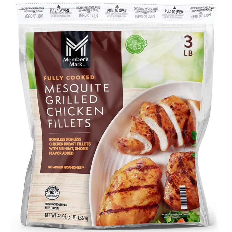 Member’s Mark Mesquite Grilled Chicken Fillets, Frozen, 3 lbs.