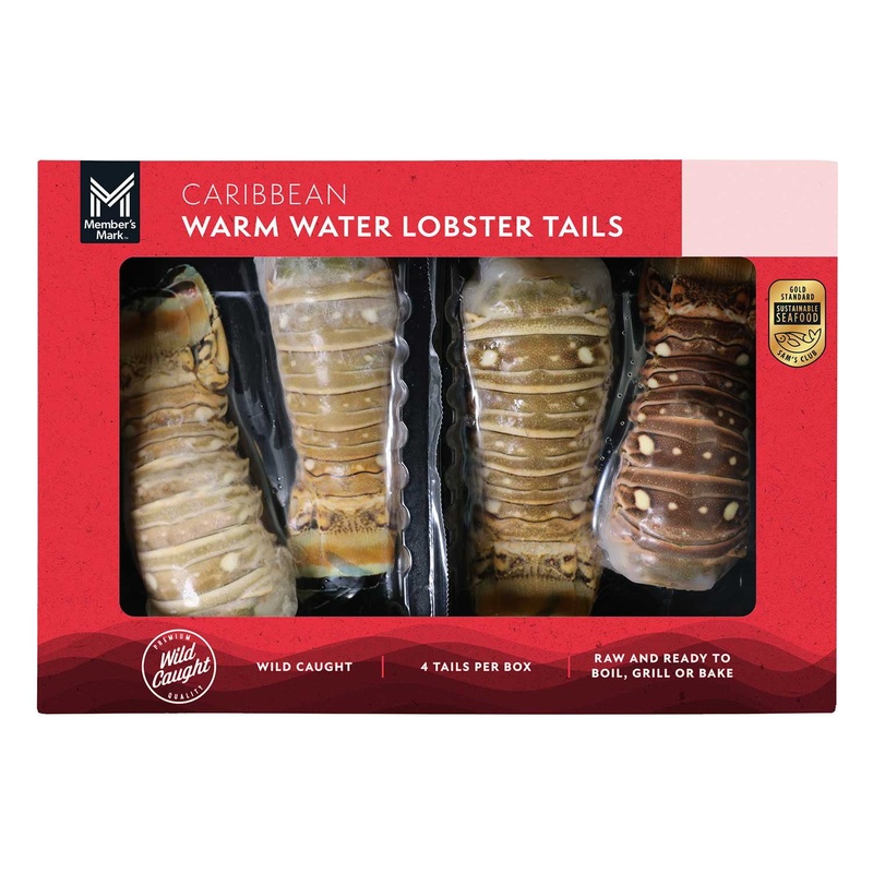 Member’s Mark Wild Caught Caribbean Warm Water Lobster Tails, Frozen, 4 ct., priced per pound