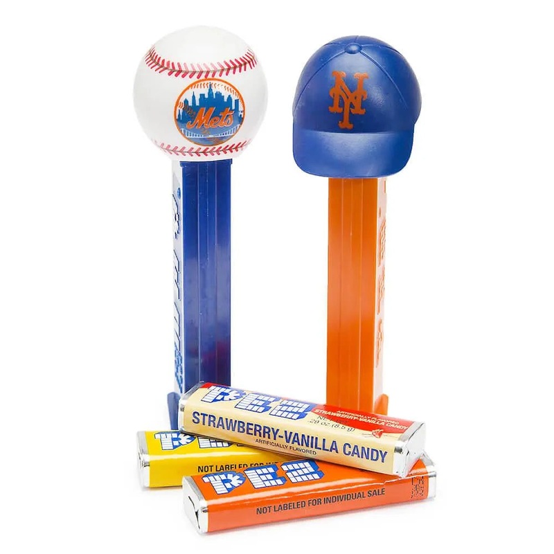MLB Team Baseball PEZ Candy Packs – New York Mets: 12-Piece Box
