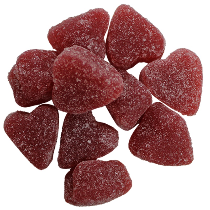 Sanded Cinnamon Jelly Hearts – Bulk Bags
