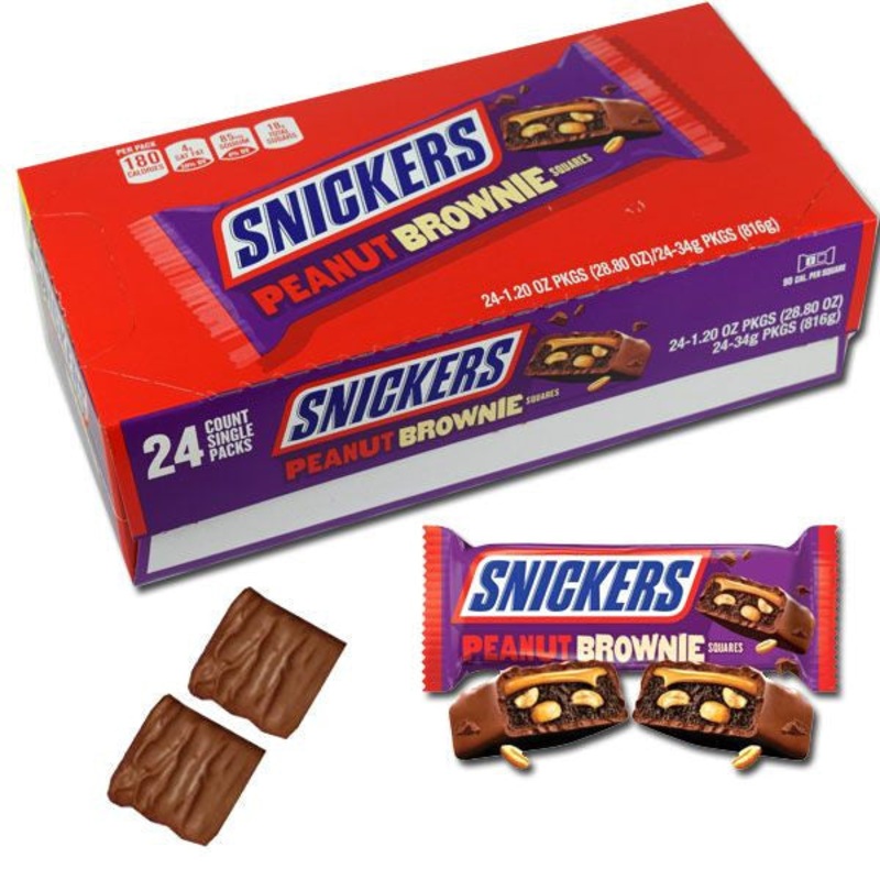 Snickers Peanut Brownie Squares – 1.2oz / 24ct