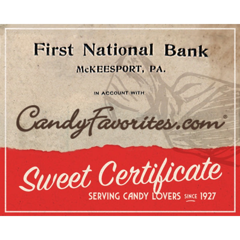 Sweet Certificate Electronic Candy Gift Cards