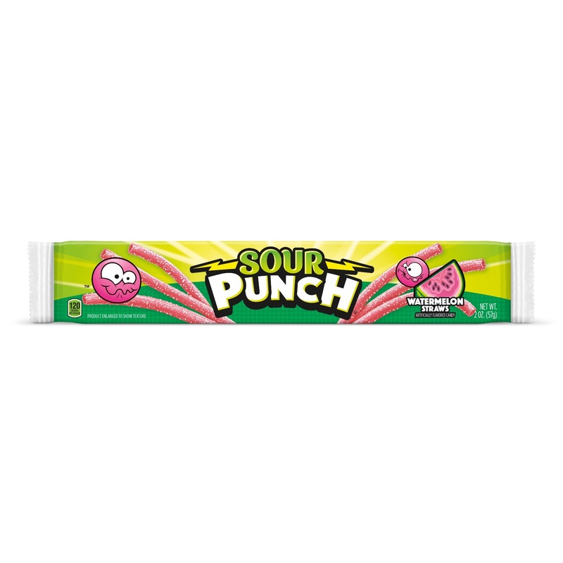 Watermelon Sour Punch Straws Candy – 2-oz. Pack