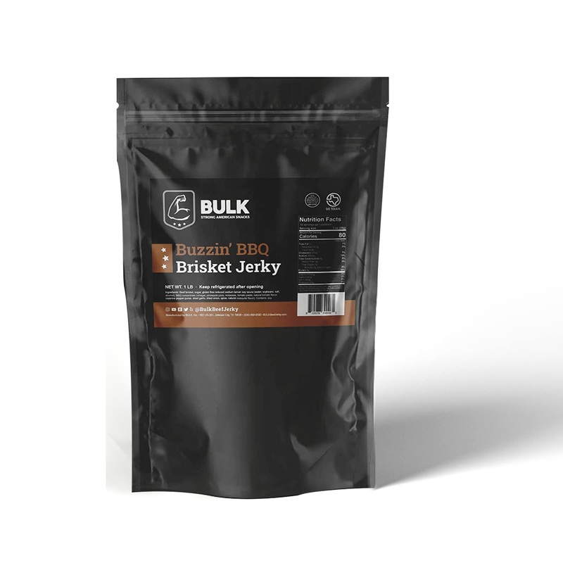 Buzzin Bbq – Bulk Brisket Jerky 1Lb – Soft And Tender – All Natural Gluten Free