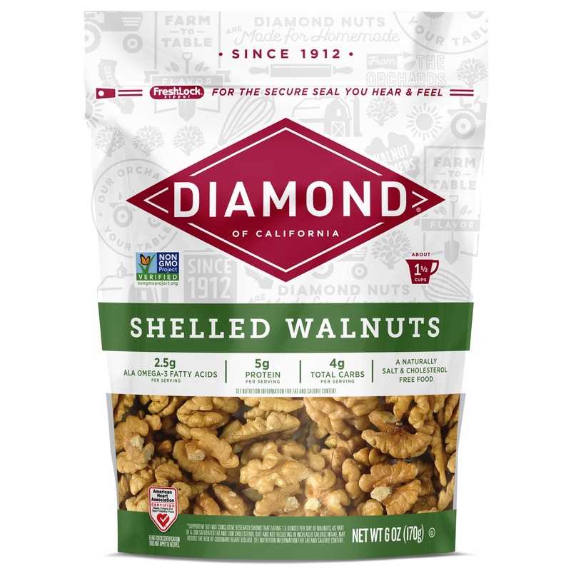 Diamond Of California Shelled Walnuts, 6 Oz – 1 Unit