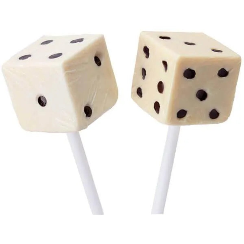Dice Lollipops – White: 24-Piece Box