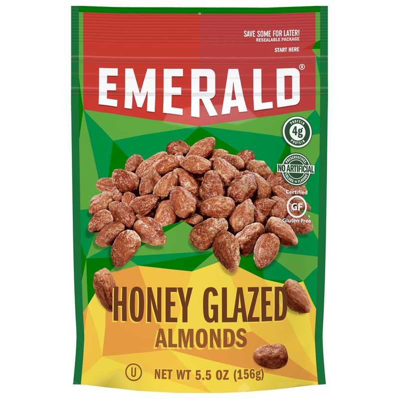 Emerald Nuts 5Oz – 6Oz Resealable Bag (Pack Of 4) (Honey Glazed Almonds 6Oz)