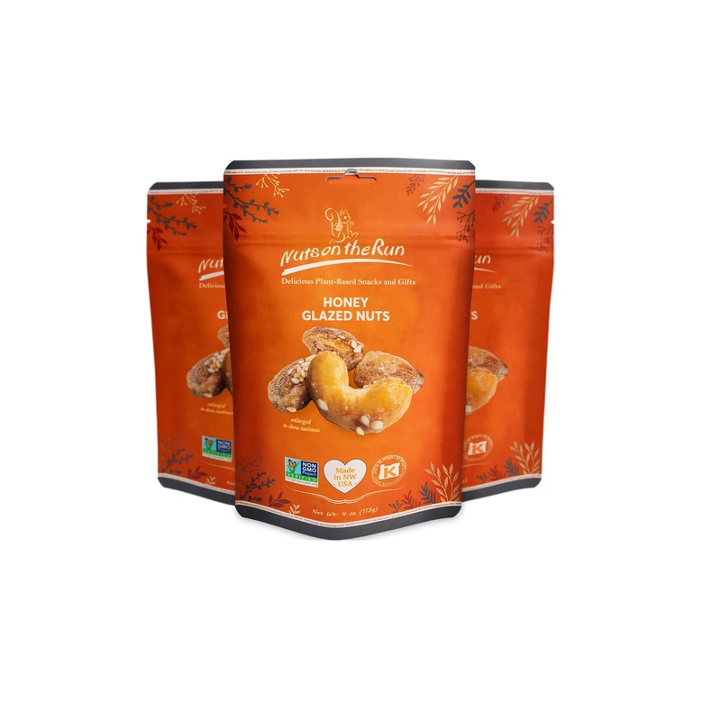 Honey Glazed Nuts – Kosher, Gluten-Free, Gmo-Free – 4Oz (Pack Of 3 Bags), Satisfaction Guarantee