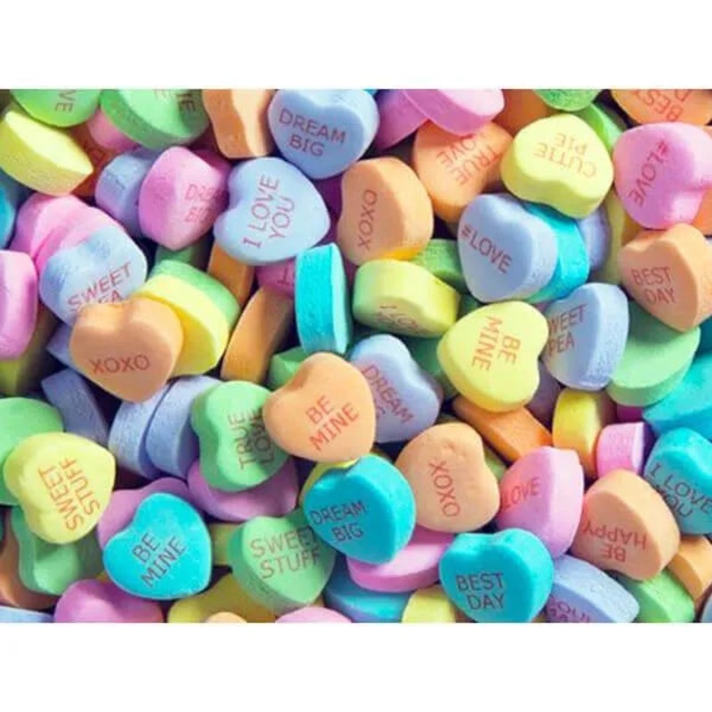 Necco Sweethearts Tiny Conversation Candy Hearts – Modern Flavors: 32LB Case