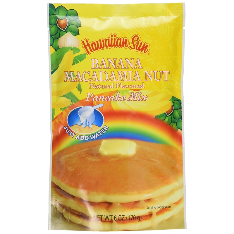 Pancake Mix, 6 Ounce Bag By Hawaiian Sun (Banana Macadamia Nut, 12 Packs)
