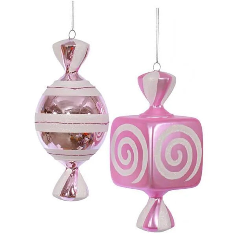 Pink Large Candy Ornaments – 8 Inch: 2-Piece Box