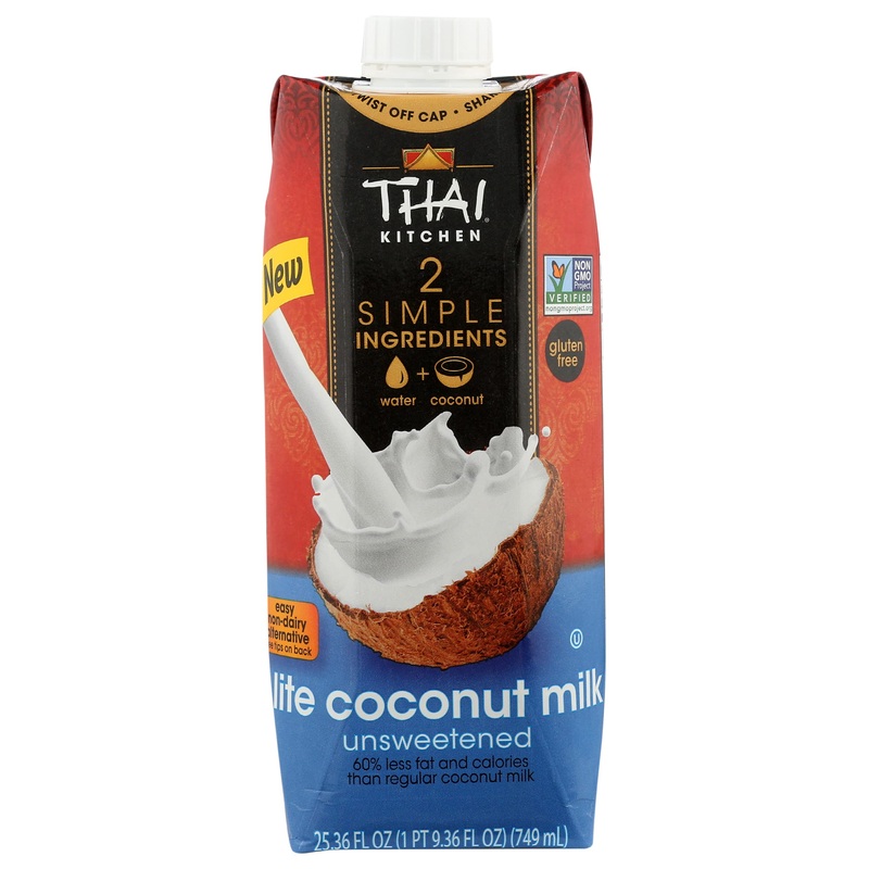 Thai Kitchen Lite Coconut Milk, Unsweetened, 2 Simple Ingredients, Kosher, Gluten Free & Non-Gmo, 25.36 Fluid Ounce (Pack Of 6)