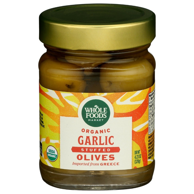 Whole Foods Market, Organic Garlic Stuffed Olives, 4.23 Oz