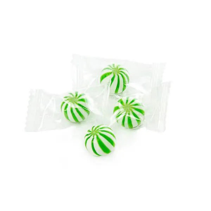 YumJunkie Sassy Spheres Lime Green Striped Candy Balls – Petite: 5LB Bag