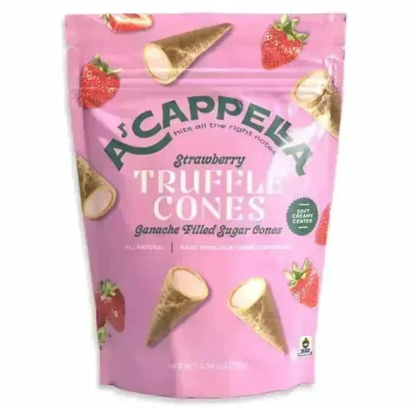 A’cappella Strawberry Truffle Cones: 6-Pack