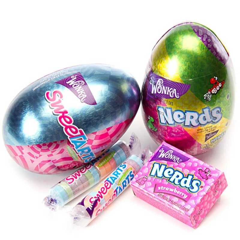 Bee International Tin Easter Eggs with SweeTarts and Nerds Candy: 12-Piece Display