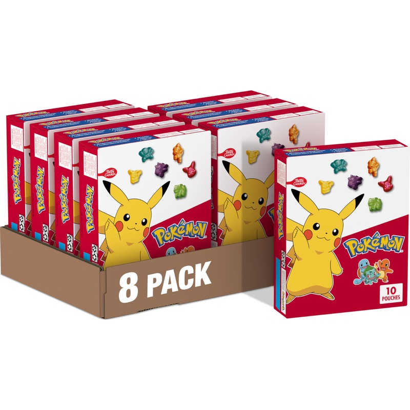 Betty Crocker Nintendo Pok  Mon, Fruit Snacks, 10 Ct, 8 Oz (Pack Of 8)