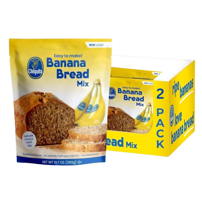Concord Foods Banana Bread Mix – Easy Homemade Delight – Just Add Bananas, Egg, And Water! 13.7 Oz (Pack Of 2)