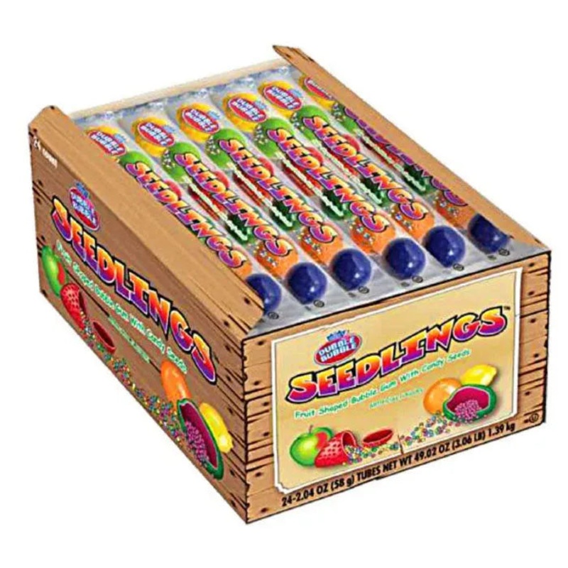 Dubble Bubble Seedlings Filled Bubblegum 6-Ball Tube Packs: 24-Piece Box