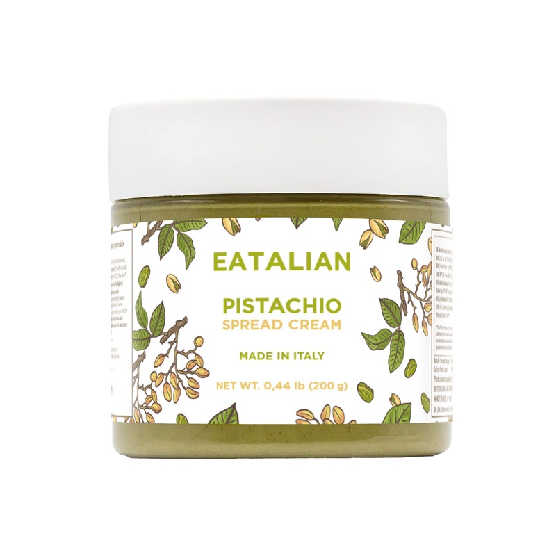Eatalian By Amz Better Pistachio Cream, 7Oz/200 Gr, Spreadable Pistachio Paste, Sweet And Unique Taste, Ideal On Bread, For Cake