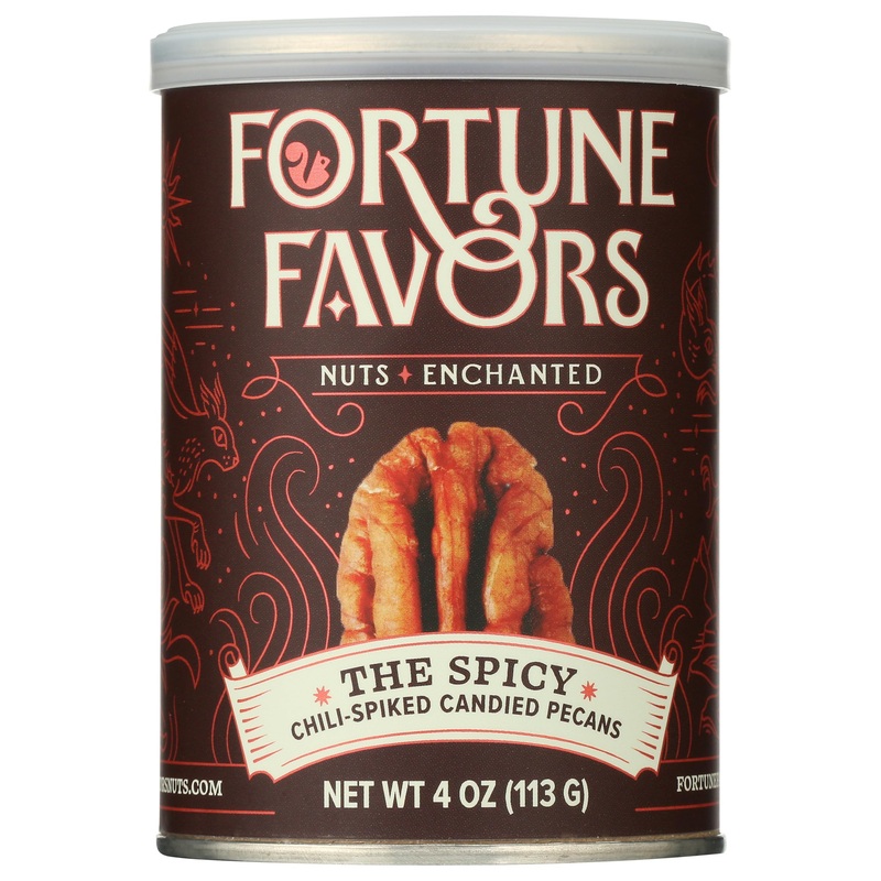 Fortune Favors Candied Pecans, Sweet And Salty Snack, Hand Crafted In Small Batches, Usa-Grown (4Oz, Spicy)