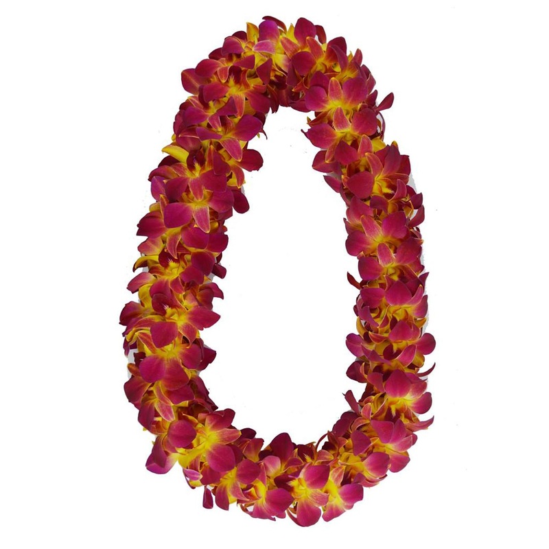 Fresh Perishable Orchid Flower D-Lei Orchidclubusa By Sunne Tropical (Yellow Sonia Dyed)