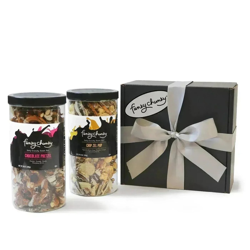 Funky Chunky Salty Sweet Duo Pretzel Chip: 19-Ounce Tall Canisters